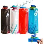 Checarzhn - - no1 - 4 pcs gourde pliable - bidons pliables réutilisables avec crochet, légers, etanches, ... Checarzhn - - no1 - 4 pcs gourde pliable - bidons pliables réutilisables avec crochet, légers, etanches, ...