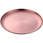 Checarzhn - - no1 - assiettes rondes en acier inoxydable de 30 cm, plateau de service, assiette a dessert, ... Checarzhn - - no1 - assiettes rondes en acier inoxydable de 30 cm, plateau de service, assiette a dessert, ...