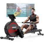 Checarzhn - - no1 - rameur musculation d'appartement, 16 niveaux de rsistance rameur magntique, glissires ...