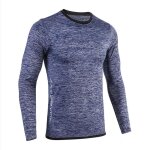 Chemise de course a manches longues pour hommes, vtements de sport, compression, coupe sche, fitness, ...