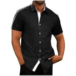 Chemise homme manches courtes noire et� coupe r�guli�re taille xxl style el�gant d�contract� respirante ...