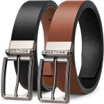 Cheng - ceinture homme, 35 mm ceinture en cuir double face - pour pantalons dcontracts, golf, chemises ...