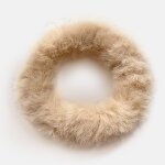 Chouchou classique pour cheveux en fourrure duveteuse beige