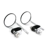Chrome r�troviseurs a clip aluminium rond moto, guidon de 7 / 8   / 1 , honda, kawasaki, yamaha, suzuki, ...