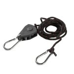 Cintre de corde a cliquet rglable, poulie robuste, lumire de croissance, yoyo pour camping, auvent, ...