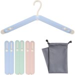 Cintres de voyage, lot de 3 cintres pliables en plastique hips avec longueur rglable, compact, portable ...