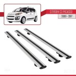 Barres de toit - citron - c3 picasso - modle basic - 3 pices - aluminium - gris