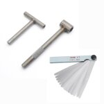 Cl� de r�glage de vis de valve de moteur de moto, outil de r�glage de d�gagement de valve + jauge d'�paisseur ...