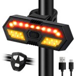 Clignotant arri�re v�lo avec effets sonores feu arri�re de v�lo rechargeable par usb etanche 6 modes ...