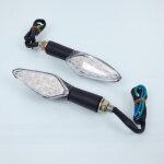 Clignotant led 12v one coloris carbone pour moto deux roues homologu� ce neuf