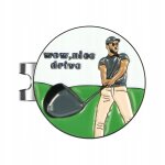 Clip d'tiquetage de balle de golf pour votre chapeau. fix sur une visire en alliage de zinc. modle ...