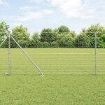 Clture de champ vidaxl 1, 2x50 m en acier galvanis, piquets de clture vidaxl avec ancrage a pointe ...