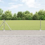 Clture hexagonale vidaxl 0, 6 x 25 m en acier galvanis, poteaux de clture vidaxl avec plaques de base ...