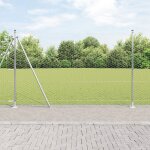 Clture hexagonale vidaxl 1. 4x25 m acier galvanis, piquets de clture vidaxl avec plaques de base 13 ...