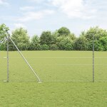 Clture hexagonale vidaxl 1, 6x50 m acier galvanis, pieux de clture vidaxl avec pointe 13 pcs Ø32 ...