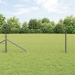 Clture hexagonale vidaxl grise 0, 4x10 m acier, poteaux de clture vidaxl avec piquet 7 pcs Ø32 mm ...