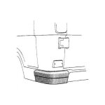 Coin gauche pare - choc arri�re plastique pour mercedes t1 207 d