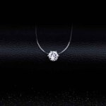 Collier de ligne de pêche transparent pour femme, tour de cou en biscuits, document en argent, collier ... Collier de ligne de pêche transparent pour femme, tour de cou en biscuits, document en argent, collier ...