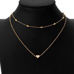Collier a pression simple et cool, en cuivre, cur de pche, clavicule multicouche, accessoires europens ...