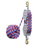 Colorful wire rope pulley hoist with 4400 lb metal bearing, 8:1 pulley and hoist system, 2200 lb load ...