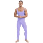 Combinaison athltique raye a col carr pour hommes, costume de batterie de yoga, barboteuse, fibrleotard ...