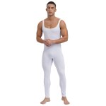 Combinaison athltique raye a col carr pour hommes, costume de batterie de yoga, barboteuse, fibrleotard ...
