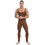 Combinaison athltique raye a col carr pour hommes, costume de batterie de yoga, barboteuse, fibrleotard ...
