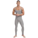 Combinaison athltique raye a col carr pour hommes, costume de batterie de yoga, barboteuse, fibrleotard ...