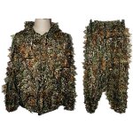 Combinaison de chasse et de camouflage a capuche pour hommes et femmes, 2 pi�ces / ensemble, motif feuilles ...