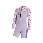 Combinaison de plonge en noprne pour enfants, tenue de bain thermique intgrale, tenue chaude, rose, ...