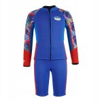 Combinaison de plonge thermique fendue pour enfant, lgre et chaude, couleur bleue, taille m