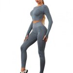 Combinaison de sport a rayures sans décoloration 1 ensemble avec leggings de yoga taille haute pour l'exercice ... Combinaison de sport a rayures sans décoloration 1 ensemble avec leggings de yoga taille haute pour l'exercice ...