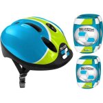 Combo bleu - casque + genouilleres et coudieres - skids control aucune