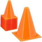 C�ne de signalisation en lot de 20, plots, pour enfant, 18 cm, entra�nement, football, sport canin, orange ...