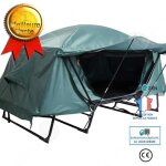 Confo� tente de camping gratuite pour construire deux personnes p�chant sur le terrain en plein air ...