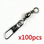 Connecteur de pche pivotant, 100 pices, taille mixte 3x0. 5cm, baril roulant, anneaux solides pour ...