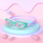 Copozz - lunettes de natation pour enfants, en silicone, colores, etanches, anti - bue, pour piscine, ...