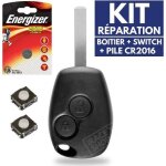Coque cl� plip t�l�commande pour renault clio 3 modus twingo master kangoo + switch + pile cr2016 energizer ...