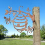Dcoration de jardin de ruche en mtal, cadeau pour la maison, dcoration de miel, piquets de jardin ...