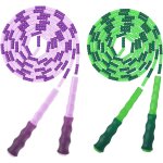 Corde a sauter souple a perles - lot de 2 - r�glable, anti - emm�lement - pour entra�nement et fitness ...