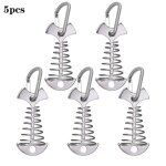 Corde de tente en arte de poisson, 5 pices, avec mousqueton, clip en alliage d'aluminium, cordon d'ancrage, ...