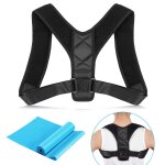 Correcteur de posture avec bande de r�sistance a l'exercice, attelle r�glable pour le haut du dos, soutien ...