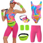 Costume d'entranement des annes 80 pour femmes ¿ tenue d'halloween et de costumade pour couples, maillot ...
