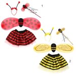 Costume ferique pour enfant, 4 pices / ensemble, ensemble jupe tutu, jupe, bandeau, robe, tenue d'halloween, ...