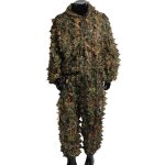 Costume de ghillie de chasse, camouflage 3d de feuilles bioniques, camouflage de jungle, observation ...