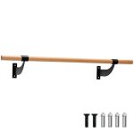Costway barre de danse murale 120 cm hauteur fixe Ø 38 mm en bois de htre pour yoga, etirements, exercice ...