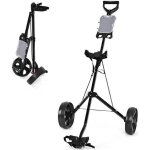 Costway chariot de golf 2 roues pliable en eva avec emplacements pour 4 tees 4 balls et tableau de score ...