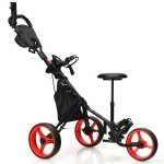 Costway chariot de golf pliable 3 roues - 4 hauteurs réglables - siège hydraulique - porte - parapluie ... Costway chariot de golf pliable 3 roues - 4 hauteurs réglables - siège hydraulique - porte - parapluie ...