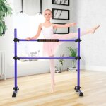 Costway double barre de danse classique hauteur rglable 20 - 119cm avec eponge base rotative charge ...