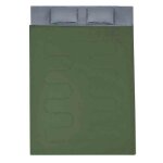 Costway double sac de couchage 2 personnes 220 x 150cm avec 2 oreillers et sac de transport impermable ...